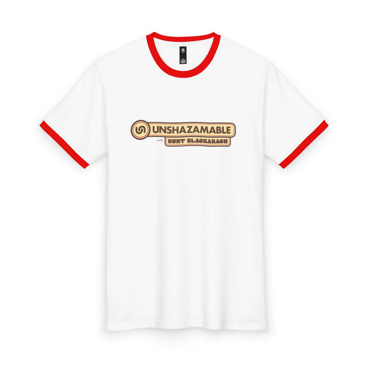 Unshazamable Badge Ringer T-Shirt — Funny Music Fan Tee