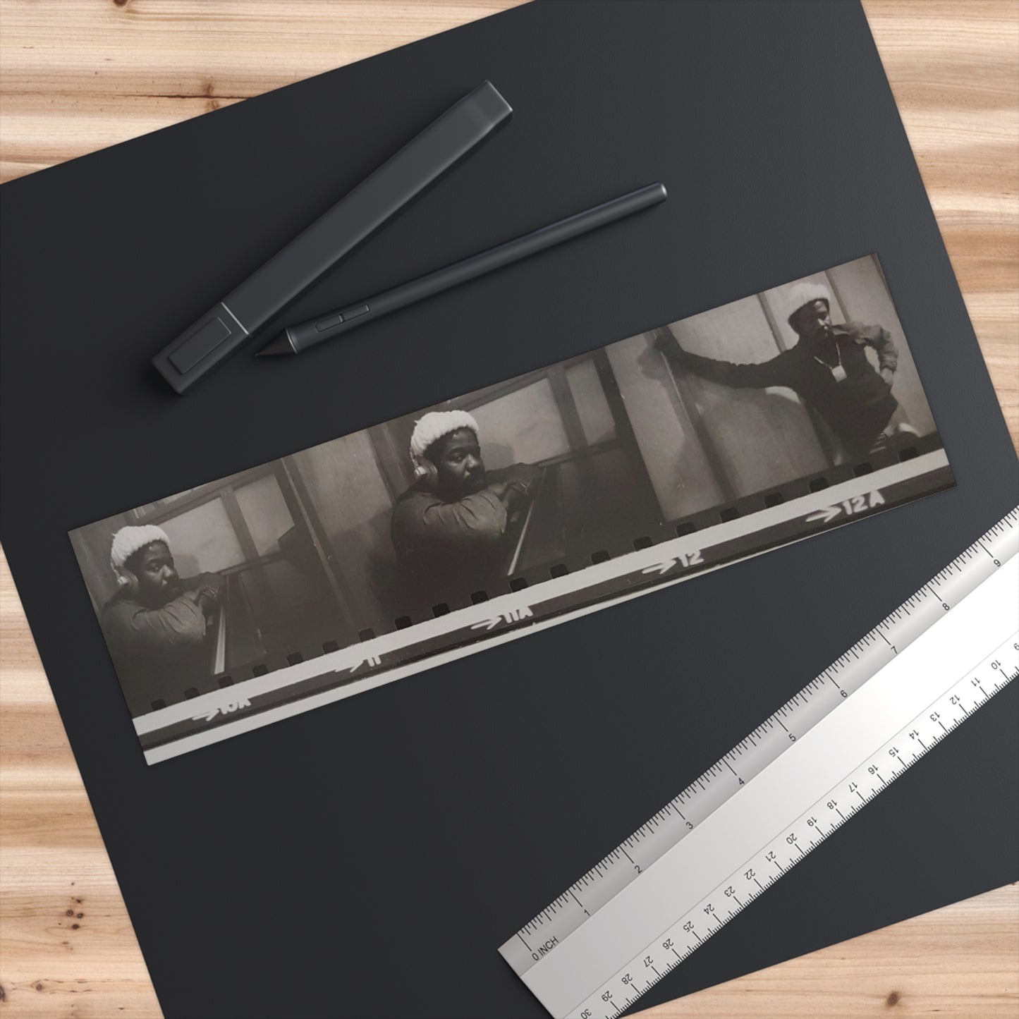 Smitty Vintage Film Strip Bumper Sticker — Monochrome Musician Photo